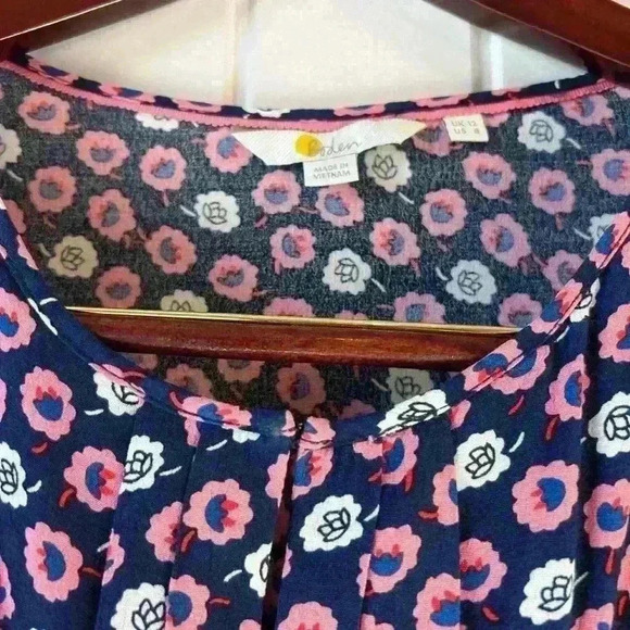 Boden Azelea cap sleeve keyhole viscose top - Picture 7 of 8